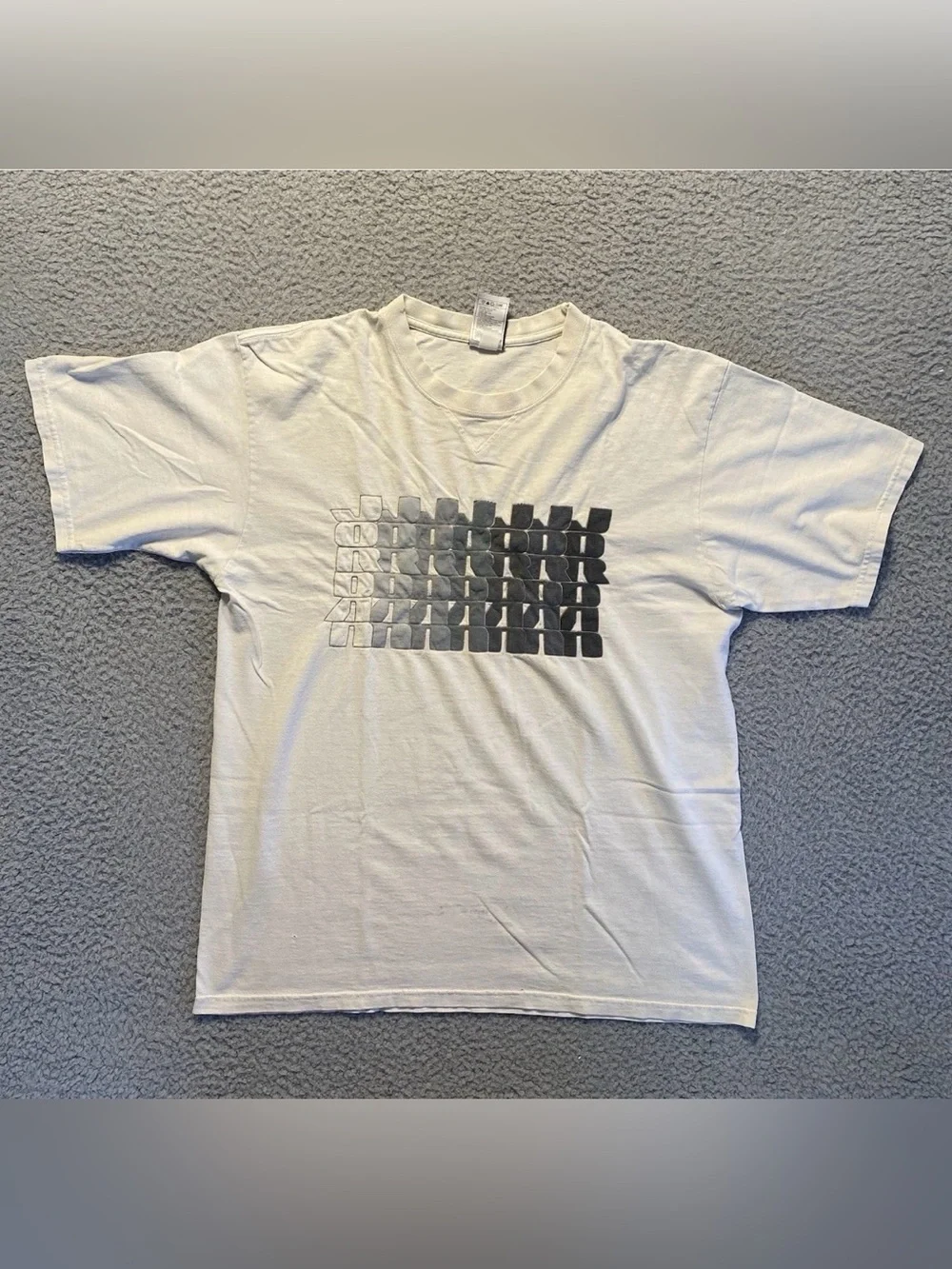 VTG 90s Nike Air Jordan 23 Jumpman White Tee Abstract Spell Out Logo Men Medium